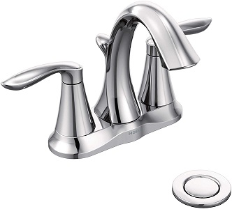 MOEN 66411 Chrome Two Handle - Best Budget Bathroom Faucet for Hard Water